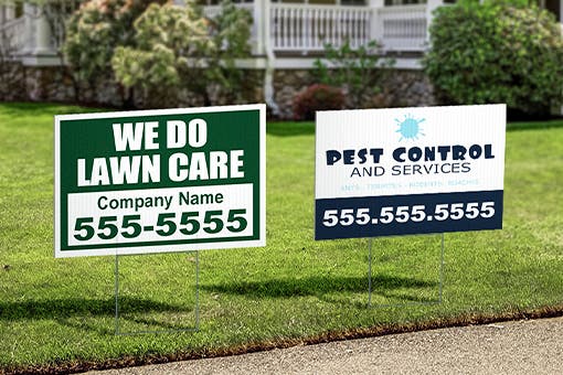 Custom offers lawn sign!