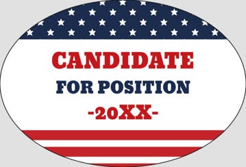 Picture of Political Stickers 2 - Oval 2" x 3"